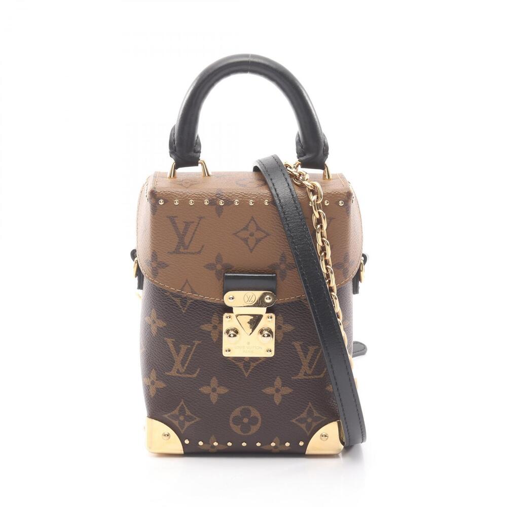 Louis Vuitton Camera Handbag Canvas Leather Monogram Reverse Brown